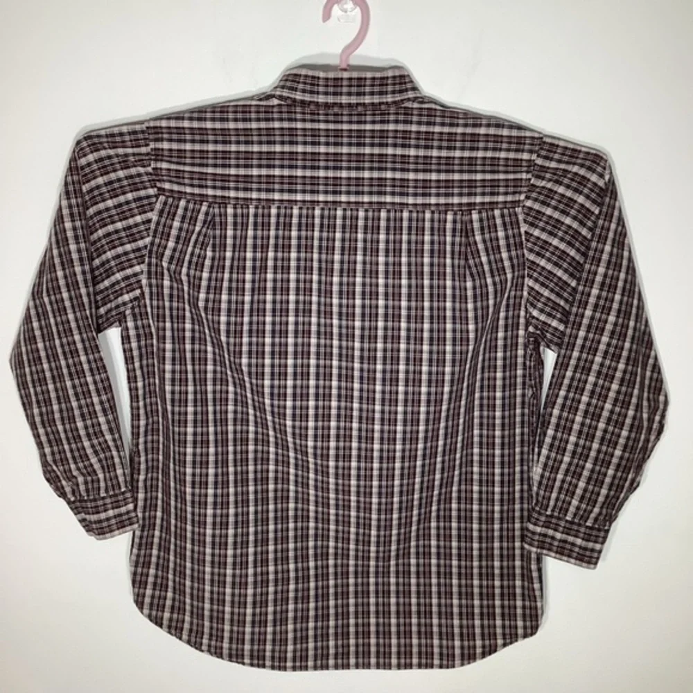 The North Face Mens Long Sleeve Button Up Plaid Shirt Brown Size‎ XL.